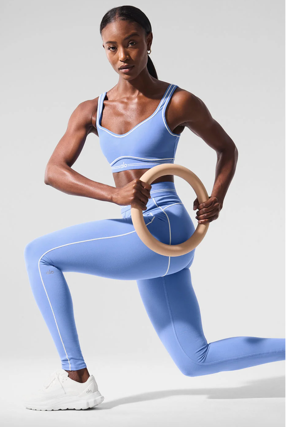 Airbrush High-Waist Heart Throb Legging - Crystal Clear Blue