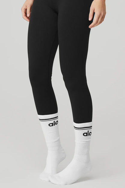 Women's Throwback Barre Sock - White